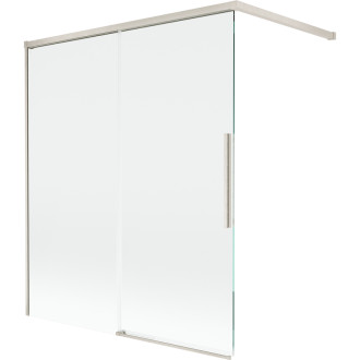Mexen Rox 2dielna posuvná vaňová zástena 140 x 150 cm, priehľadná, kartáčovaný nikel - 8C9-140-003-97-00
