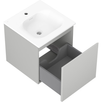 Kúpeľňová skrinka Mexen Orio 45 cm s umývadlom Vela, 1 zásuvka, matne šedá/matne biela - 91A10-04547-1-BF62-W23M01