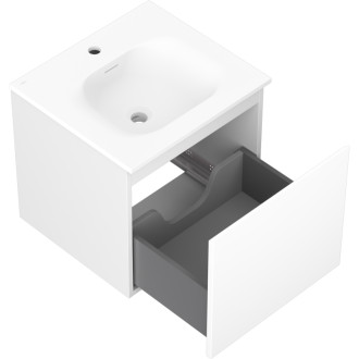 Kúpeľňová skrinka Mexen Orio 50 cm s umývadlom Vela, 1 zásuvka, matná biela - 91A10-05047-1-BF01-W23M01