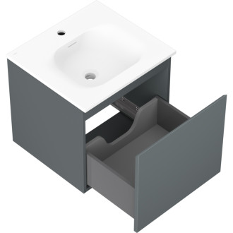 Kúpeľňová skrinka Mexen Orio 50 cm s umývadlom Vela, 1 zásuvka, grafit matný/biela matná - 91A10-05047-1-BF66-W23M01