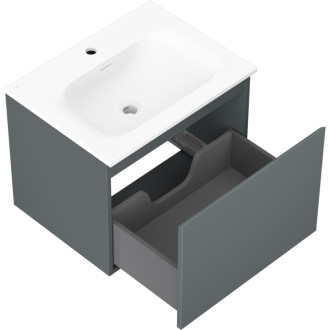 Kúpeľňová skrinka Mexen Orio 60 cm s umývadlom Vela, 1 zásuvka, grafit matný/biela matná - 91A10-06047-1-BF66-W23M01