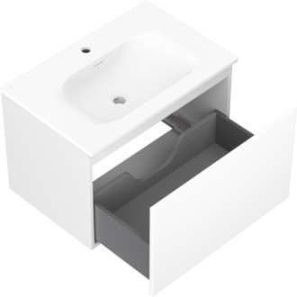 Kúpeľňová skrinka Mexen Orio 70 cm s umývadlom Vela, 1 zásuvka, matná biela - 91A10-07047-1-BF01-W23M01