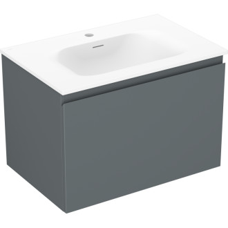 Kúpeľňová skrinka Mexen Orio 70 cm s umývadlom Vela, 1 zásuvka, matný grafit/matná biela - 91A10-07047-1-BF66-W23M01