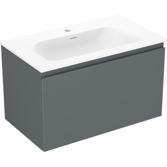 Kúpeľňová skrinka Mexen Orio 80 cm s umývadlom Vela, 1 zásuvka, matný grafit/matná biela - 91A10-08047-1-BF66-W23M01