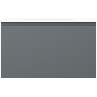 Kúpeľňová skrinka Mexen Orio 80 cm s umývadlom Vela, 1 zásuvka, matný grafit/matná biela - 91A10-08047-1-BF66-W23M01