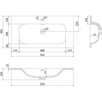 Kúpeľňová skrinka Mexen Orio 90 cm s umývadlom Vela, 1 zásuvka, matne šedá/matne biela - 91A10-09047-1-BF62-W23M01