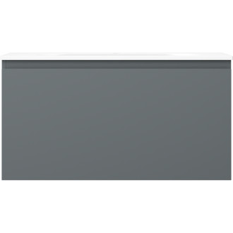 Kúpeľňová skrinka Mexen Orio 90 cm s umývadlom Vela, 1 zásuvka, matný grafit/matná biela - 91A10-09047-1-BF66-W23M01