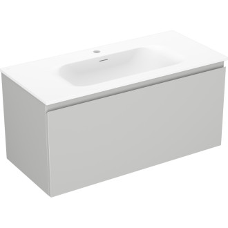 Kúpeľňová skrinka Mexen Orio 100 cm s umývadlom Vela, 1 zásuvka, matná šedá/matná biela - 91A10-10047-1-BF62-W23M01
