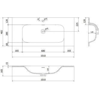 Kúpeľňová skrinka Mexen Orio 100 cm s umývadlom Vela, 1 zásuvka, matná šedá/matná biela - 91A10-10047-1-BF62-W23M01