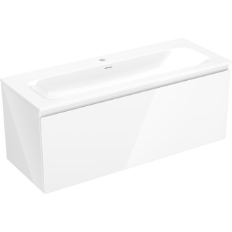 Kúpeľňová skrinka Mexen Orio 120 cm s umývadlom Vela, 1 zásuvka, lesklá biela - 91A10-12047-1-BF00-W23M00
