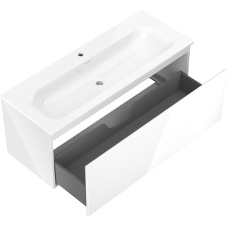 Kúpeľňová skrinka Mexen Orio 120 cm s umývadlom Vela, 1 zásuvka, lesklá biela - 91A10-12047-1-BF00-W23M00