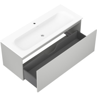 Kúpeľňová skrinka Mexen Orio 120 cm s umývadlom Vela, 1 zásuvka, matne šedá/matne biela - 91A10-12047-1-BF62-W23M01