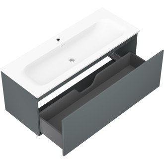 Kúpeľňová skrinka Mexen Orio 120 cm s umývadlom Vela, 1 zásuvka, grafit matný/biela matná - 91A10-12047-1-BF66-W23M01