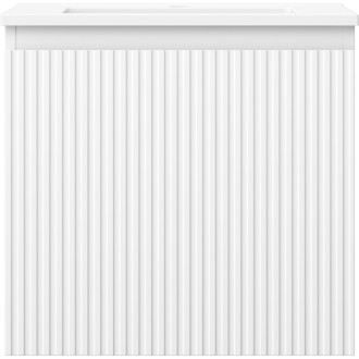 Kúpeľňová skrinka Mexen Rivel 50 cm s umývadlom Otis, 1 zásuvka, drážkovaná, matná biela - 91A20-05047-1-BF01-W18M01