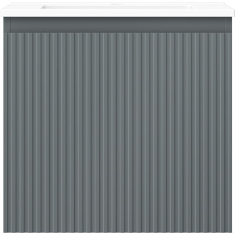 Kúpeľňová skrinka Mexen Rivel 50 cm s umývadlom Otis, 1 zásuvka, drážkovaná, grafit matný/biela matná - 91A20-05047-1-BF66-W18M01