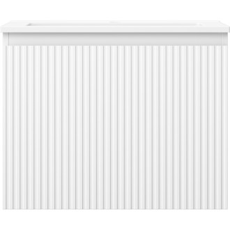 Kúpeľňová skrinka Mexen Rivel 60 cm s umývadlom Otis, 1 zásuvka, drážkovaná, matná biela - 91A20-06047-1-BF01-W18M01