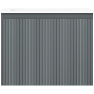 Kúpeľňová skrinka Mexen Rivel 60 cm s umývadlom Otis, 1 zásuvka, drážkovaná, grafit matný/biela matná - 91A20-06047-1-BF66-W18M01