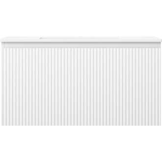 Kúpeľňová skrinka Mexen Rivel 90 cm s umývadlom Otis, 1 zásuvka, drážkovaná, matná biela - 91A20-09047-1-BF01-W18M01