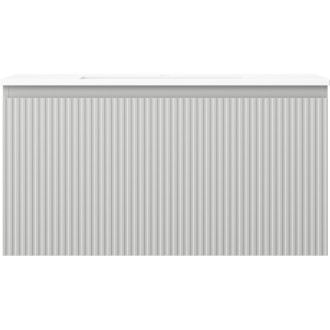 Kúpeľňová skrinka Mexen Rivel 90 cm s umývadlom Otis, 1 zásuvka, drážkovaná, matne šedá/matne biela - 91A20-09047-1-BF62-W18M01