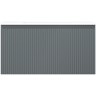 Kúpeľňová skrinka Mexen Rivel 90 cm s umývadlom Otis, 1 zásuvka, drážkovaná, grafit matný/biela matná - 91A20-09047-1-BF66-W18M01