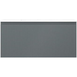 Kúpeľňová skrinka Mexen Rivel 100 cm s umývadlom Otis, 1 zásuvka, drážkovaná, grafit matný/biela matná - 91A20-10047-1-BF66-W18M01