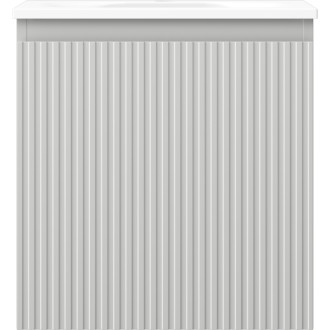 Kúpeľňová skrinka Mexen Rivel 45 cm s umývadlom Vela, 1 zásuvka, drážkovaná, matne šedá/matne biela - 91A20-04547-1-BF62-W23M01