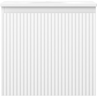 Kúpeľňová skrinka Mexen Rivel 50 cm s umývadlom Vela, 1 zásuvka, drážkovaná, matná biela - 91A20-05047-1-BF01-W23M01