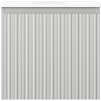 Kúpeľňová skrinka Mexen Rivel 50 cm s umývadlom Vela, 1 zásuvka, drážkovaná, matne šedá/matne biela - 91A20-05047-1-BF62-W23M01