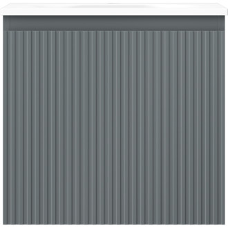 Kúpeľňová skrinka Mexen Rivel 50 cm s umývadlom Vela, 1 zásuvka, drážkovaná, grafit matný/biela matná - 91A20-05047-1-BF66-W23M01