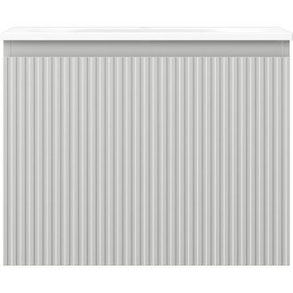 Kúpeľňová skrinka Mexen Rivel 60 cm s umývadlom Vela, 1 zásuvka, drážkovaná, matne šedá/matne biela - 91A20-06047-1-BF62-W23M01