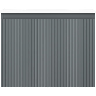 Kúpeľňová skrinka Mexen Rivel 60 cm s umývadlom Vela, 1 zásuvka, drážkovaná, grafit matný/biela matná - 91A20-06047-1-BF66-W23M01