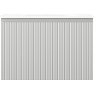 Kúpeľňová skrinka Mexen Rivel 70 cm s umývadlom Vela, 1 zásuvka, drážkovaná, matne šedá/matne biela - 91A20-07047-1-BF62-W23M01