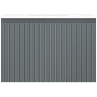 Kúpeľňová skrinka Mexen Rivel 70 cm s umývadlom Vela, 1 zásuvka, drážkovaná, grafit matný/biela matná - 91A20-07047-1-BF66-W23M01