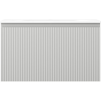 Kúpeľňová skrinka Mexen Rivel 80 cm s umývadlom Vela, 1 zásuvka, drážkovaná, matne šedá/matne biela - 91A20-08047-1-BF62-W23M01