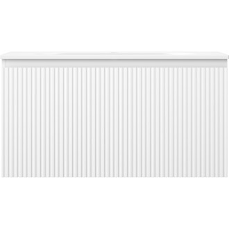 Kúpeľňová skrinka Mexen Rivel 90 cm s umývadlom Vela, 1 zásuvka, drážkovaná, matná biela - 91A20-09047-1-BF01-W23M01