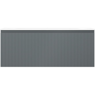 Kúpeľňová skrinka Mexen Rivel 120 cm s umývadlom Vela, 1 zásuvka, drážkovaná, grafit matný/biela matná - 91A20-12047-1-BF66-W23M0