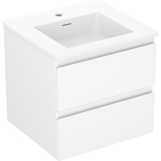 Kúpeľňová skrinka Mexen Orio 50 cm s umývadlom Otis, 2 zásuvky, matná biela - 91A10-05047-2-BFF01-W18M01