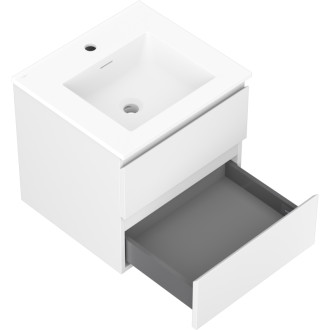 Kúpeľňová skrinka Mexen Orio 50 cm s umývadlom Otis, 2 zásuvky, matná biela - 91A10-05047-2-BFF01-W18M01