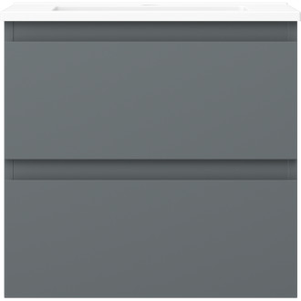 Kúpeľňová skrinka Mexen Orio 50 cm s umývadlom Otis, 2 zásuvky, matný grafit/matná biela - 91A10-05047-2-BFF66-W18M01