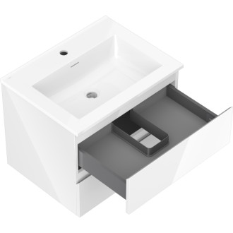 Mexen Orio szafka łazienkowa 60 cm z umywalką Otis, 2 szuflady, biała połysk - 91A10-06047-2-BFF00-W18M00