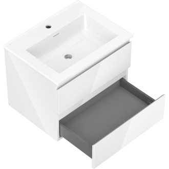 Mexen Orio szafka łazienkowa 60 cm z umywalką Otis, 2 szuflady, biała połysk - 91A10-06047-2-BFF00-W18M00