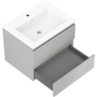 Kúpeľňová skrinka Mexen Orio 60 cm s umývadlom Otis, 2 zásuvky, matná šedá/matná biela - 91A10-06047-2-BFF62-W18M01