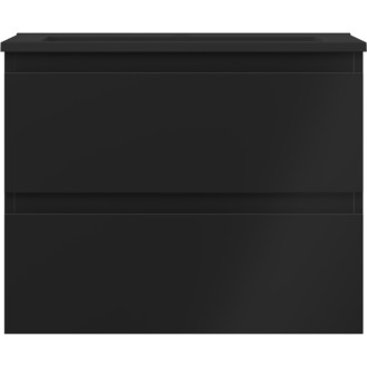 Kúpeľňová skrinka Mexen Orio 60 cm s umývadlom Otis, 2 zásuvky, matná čierna - 91A10-06047-2-BFF71-W18M71