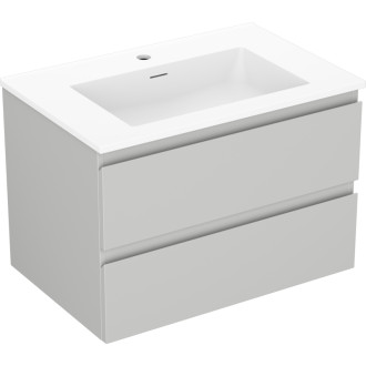 Kúpeľňová skrinka Mexen Orio 70 cm s umývadlom Otis, 2 zásuvky, matná šedá/matná biela - 91A10-07047-2-BFF62-W18M01