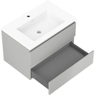 Kúpeľňová skrinka Mexen Orio 70 cm s umývadlom Otis, 2 zásuvky, matná šedá/matná biela - 91A10-07047-2-BFF62-W18M01