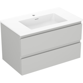 Kúpeľňová skrinka Mexen Orio 80 cm s umývadlom Otis, 2 zásuvky, matná šedá/matná biela - 91A10-08047-2-BFF62-W18M01