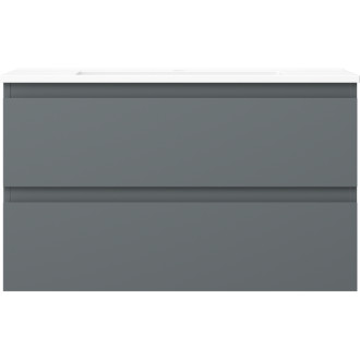 Kúpeľňová skrinka Mexen Orio 80 cm s umývadlom Otis, 2 zásuvky, matný grafit/matná biela - 91A10-08047-2-BFF66-W18M01
