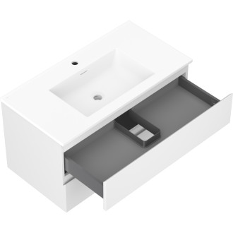 Kúpeľňová skrinka Mexen Orio 90 cm s umývadlom Otis, 2 zásuvky, matná biela - 91A10-09047-2-BFF01-W18M01