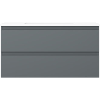 Kúpeľňová skrinka Mexen Orio 90 cm s umývadlom Otis, 2 zásuvky, matný grafit/matná biela - 91A10-09047-2-BFF66-W18M01