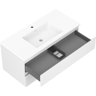 Kúpeľňová skrinka Mexen Orio 100 cm s umývadlom Otis, 2 zásuvky, matná biela - 91A10-10047-2-BFF01-W18M01